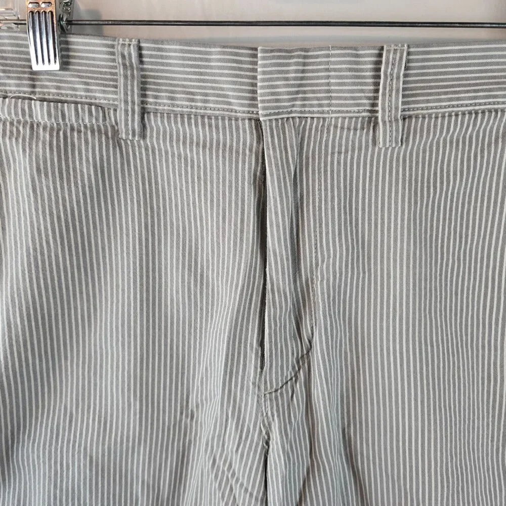 J Crew Shorts Mens 31 Beige White Striped Summer Casual 10